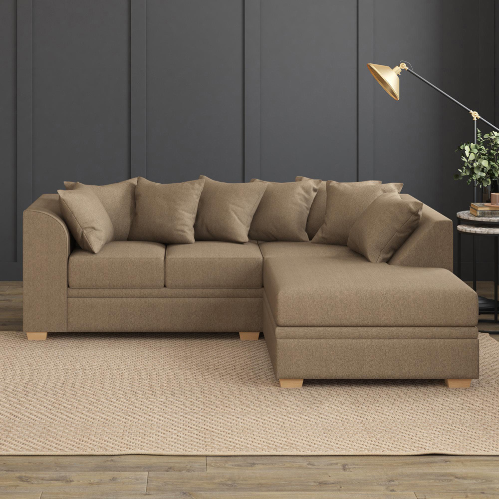 Modo 3 Seater Nutmeg Venice Right Hand Scatter Back L-Shape Corner Sofa Image 6