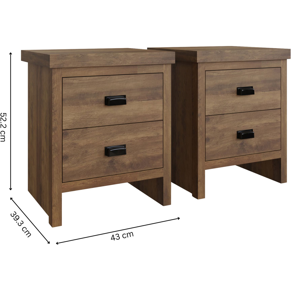 GFW Boston Knotty Oak 4 Piece Bedroom Furniture Set Image 9