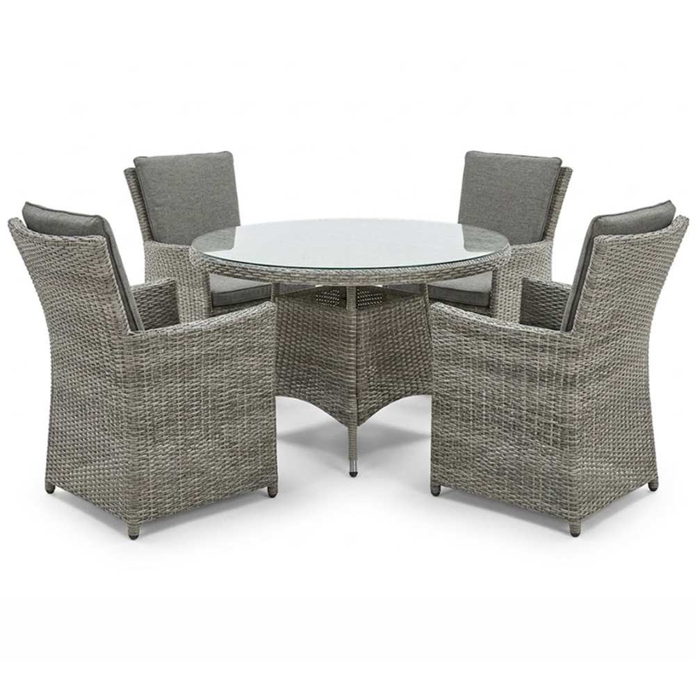Norfolk Collection Burnham Grey Rattan 4 Seater Outdoor Dining Set Image 2