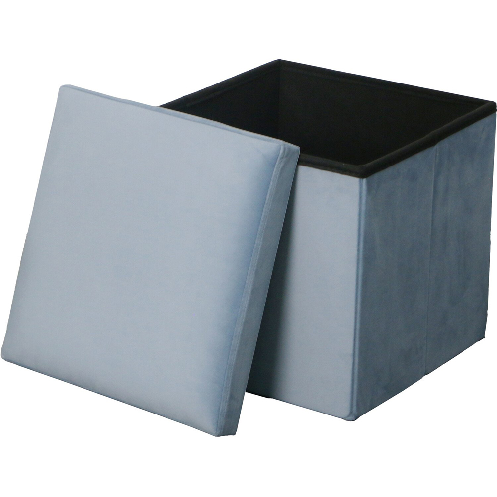 Seville Velvet Storage Box - Blue Image 4