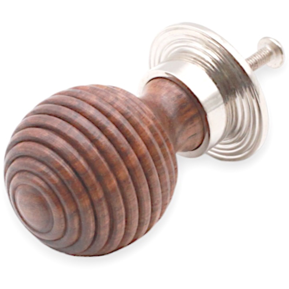 Spira Brass Rosewood Preston Polished Nickel Cupboard Knob 38mm Image 3