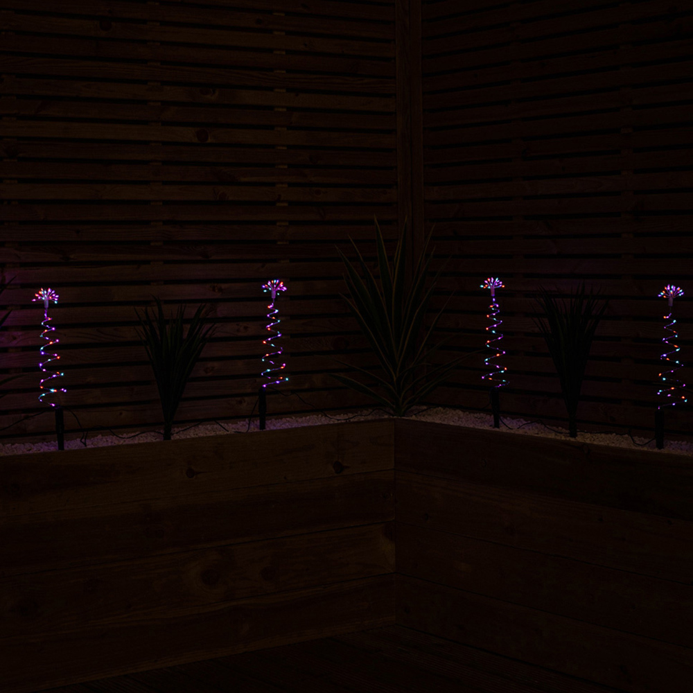 Samuel Alexander 4 Pack Rainbow Spiral LED Christmas Tree Garden Path Light Image 6