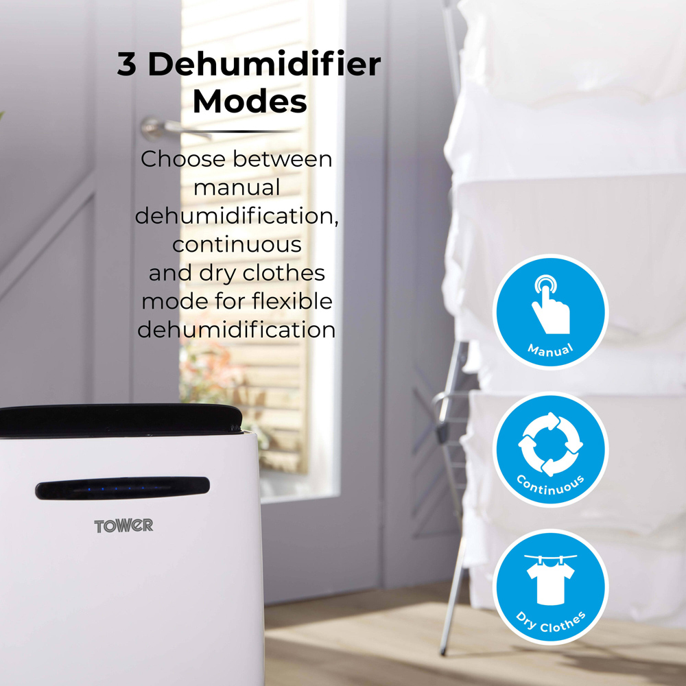 Tower 20L Dehumidifier with 24H Timer and 5.5L Water Tank Image 4