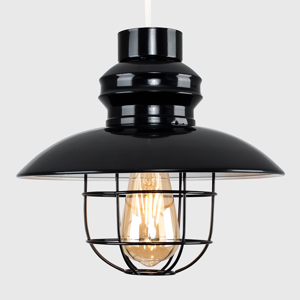 ValueLights Penglai Black Fishermans Basket Ceiling Pendant Lamp Shade Image 4