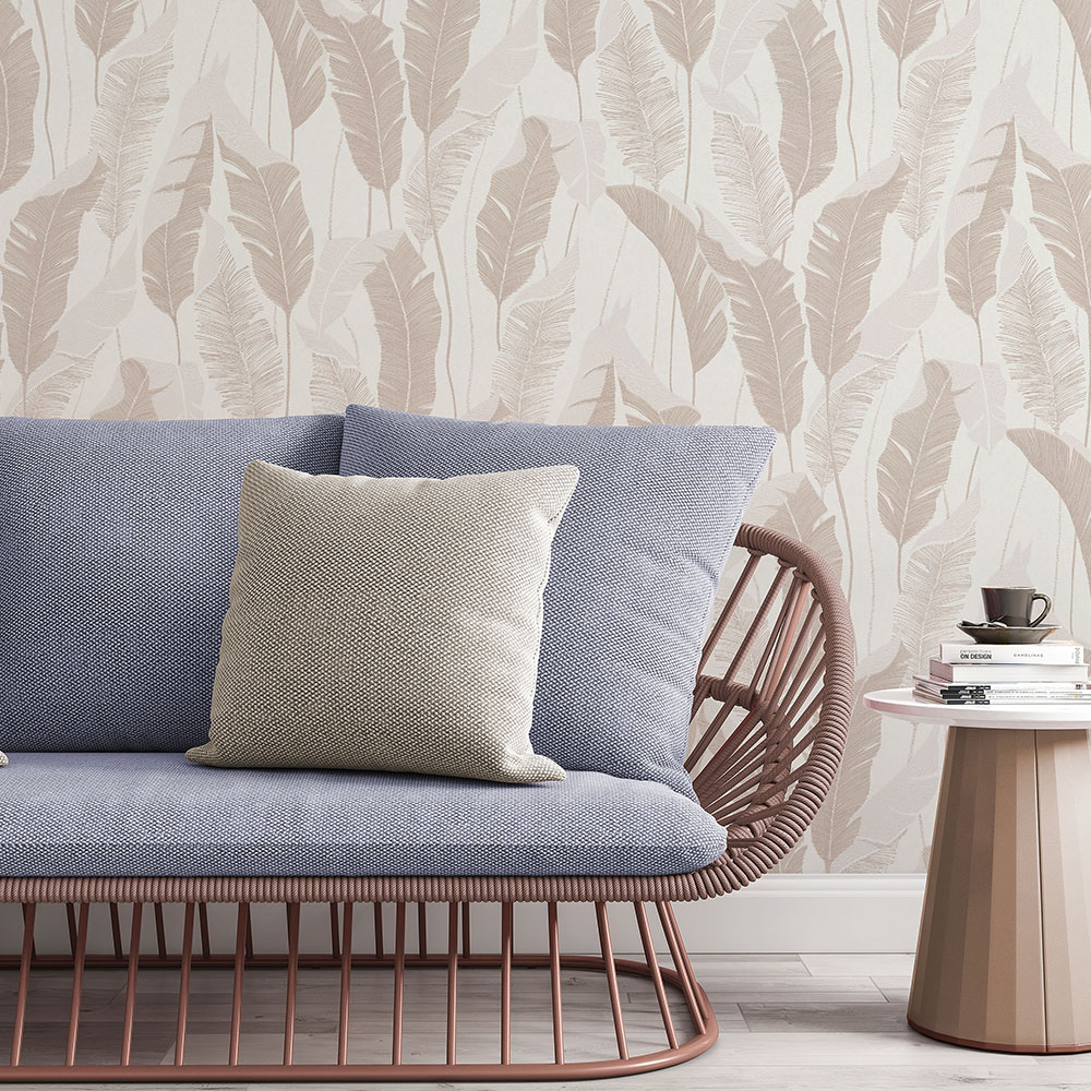 Erismann Arwen Leaf Creme PVC Free Wallpaper Image 3