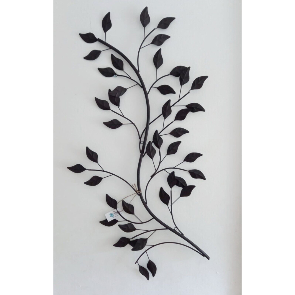 Inspirational Gifting Leaf and Branch Matt Black Metal Wall Art | Homebase