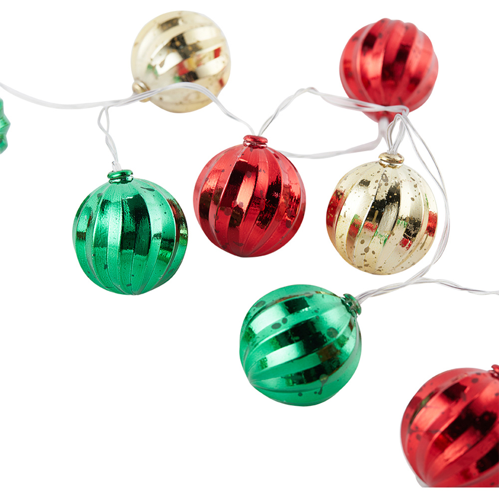 Living and Home 20 Multicoloured LED Christmas Bauble String Light Image 6