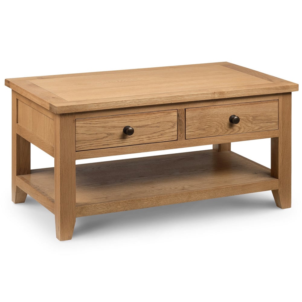 Julian Bowen Astoria 2 Drawer Oak Coffee Table Image 2