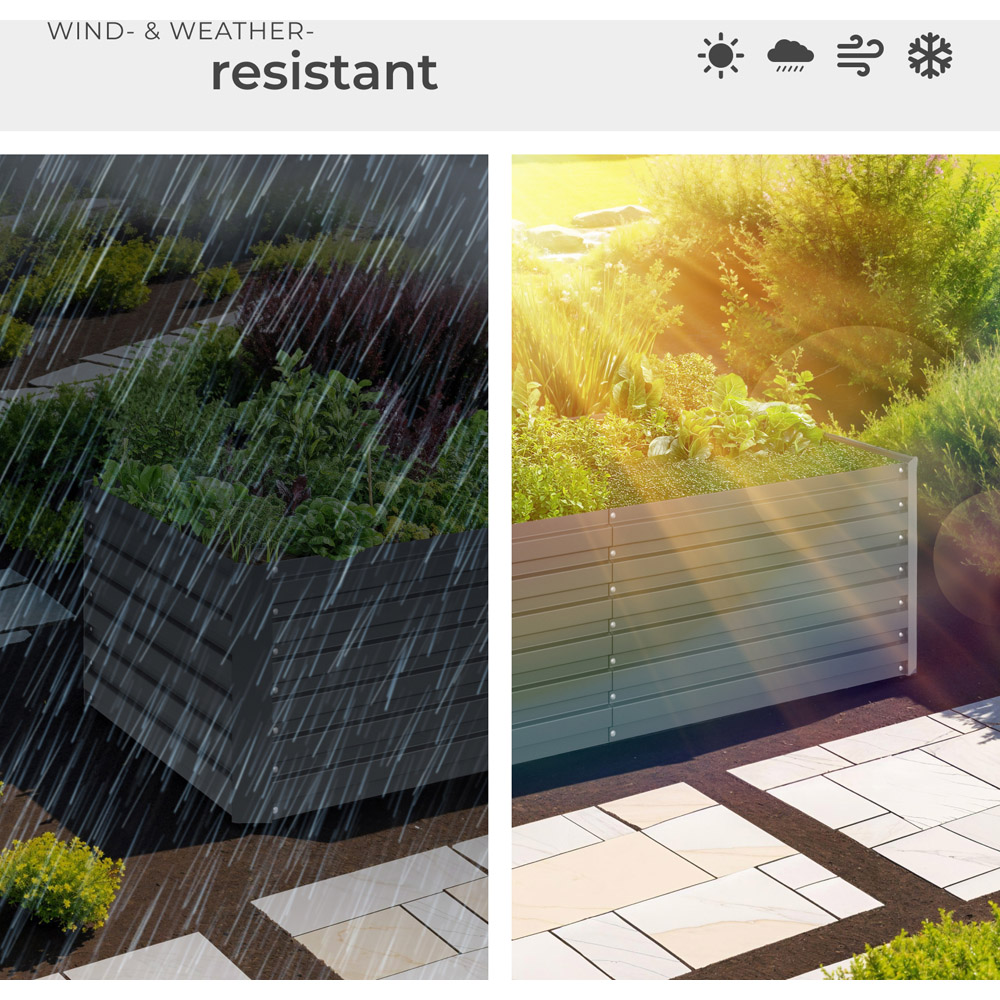 tectake Galvanised Steel Raised Garden Bed 1100L 200 x 80 x 56cm Image 7