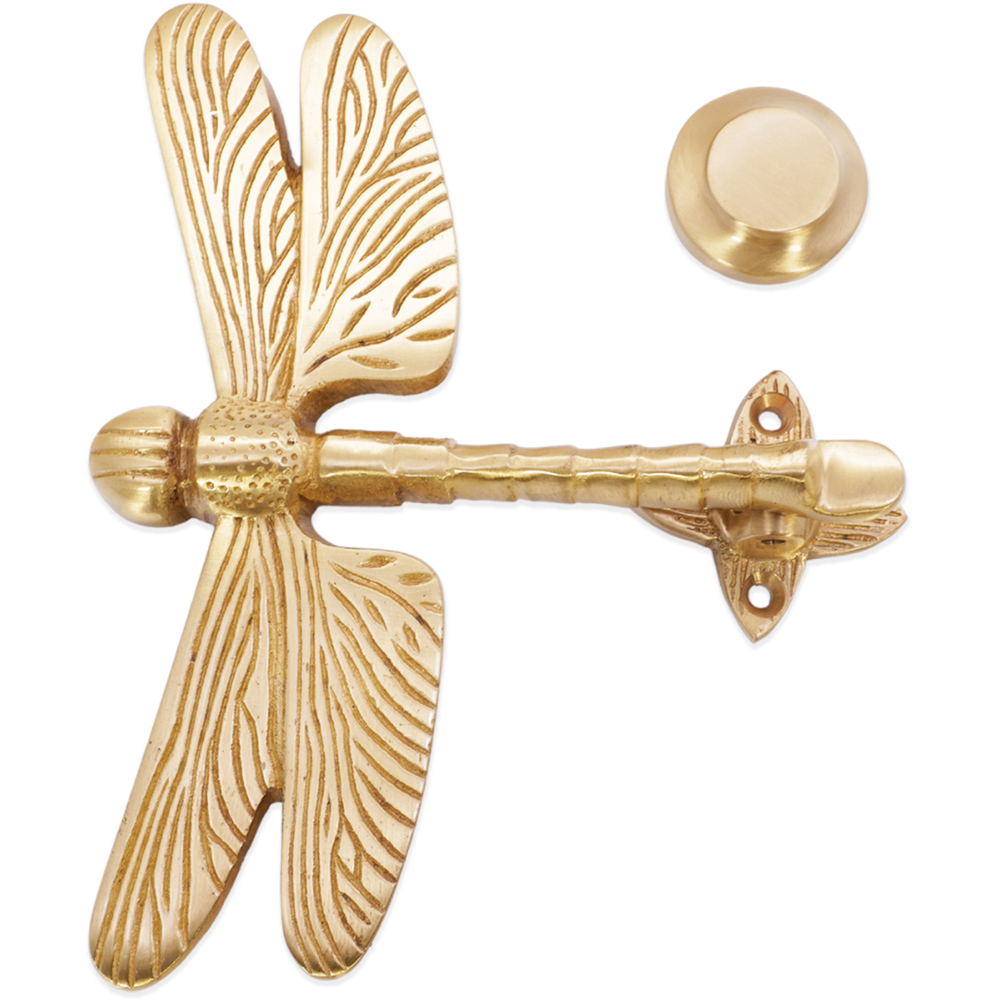Spira Brass Satin Brass Dragonfly Door Knocker Image 3