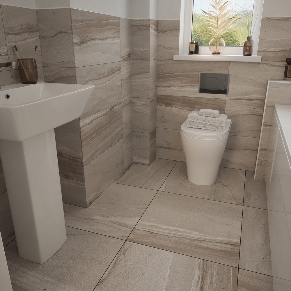 Johnson Tiles Haven Natural Pebble Floor Title Sample 600 x 600mm Image 1