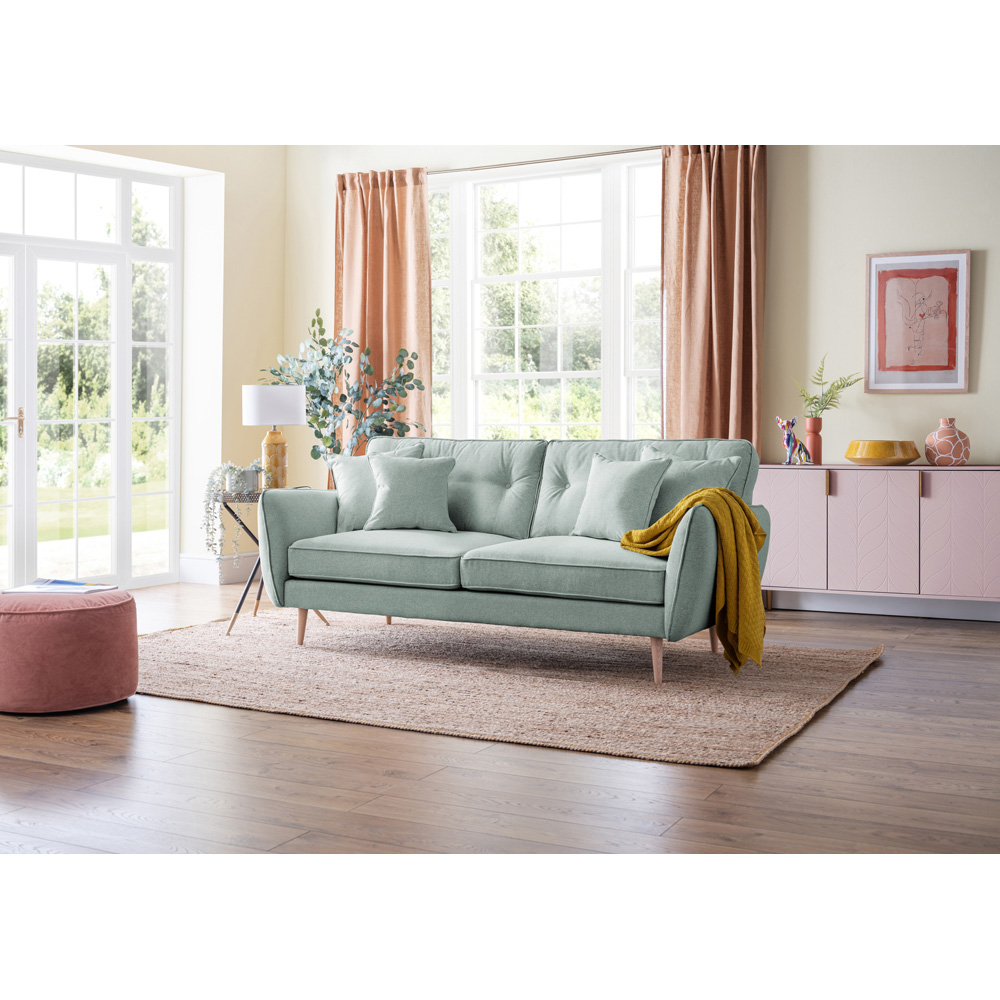 Opry Faro 3 Seater Button Back Aqua Sofa Image 5