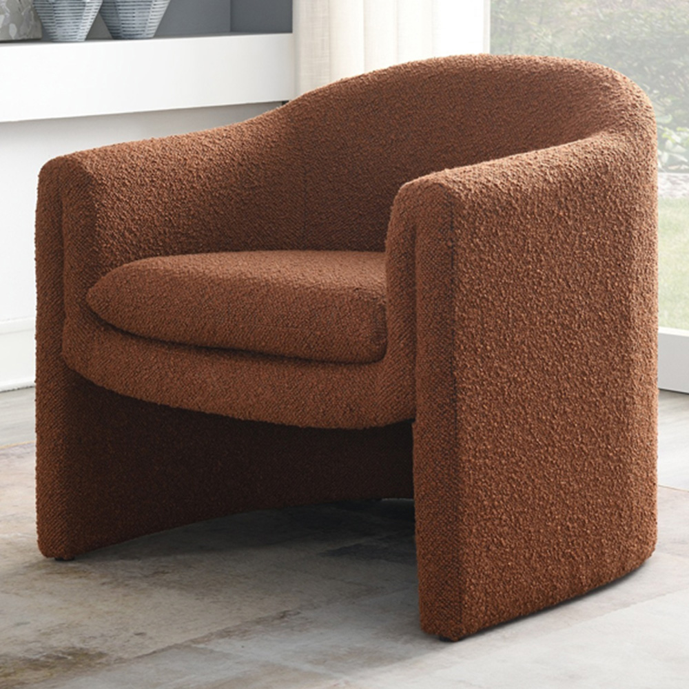 Chelsea Rust Boucle Accent Chair Image 1