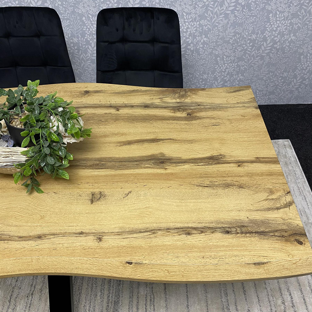 Kosy Koala 4 Seater Velvet Wooden Rectangle Dining Set with Bench Black Image 3