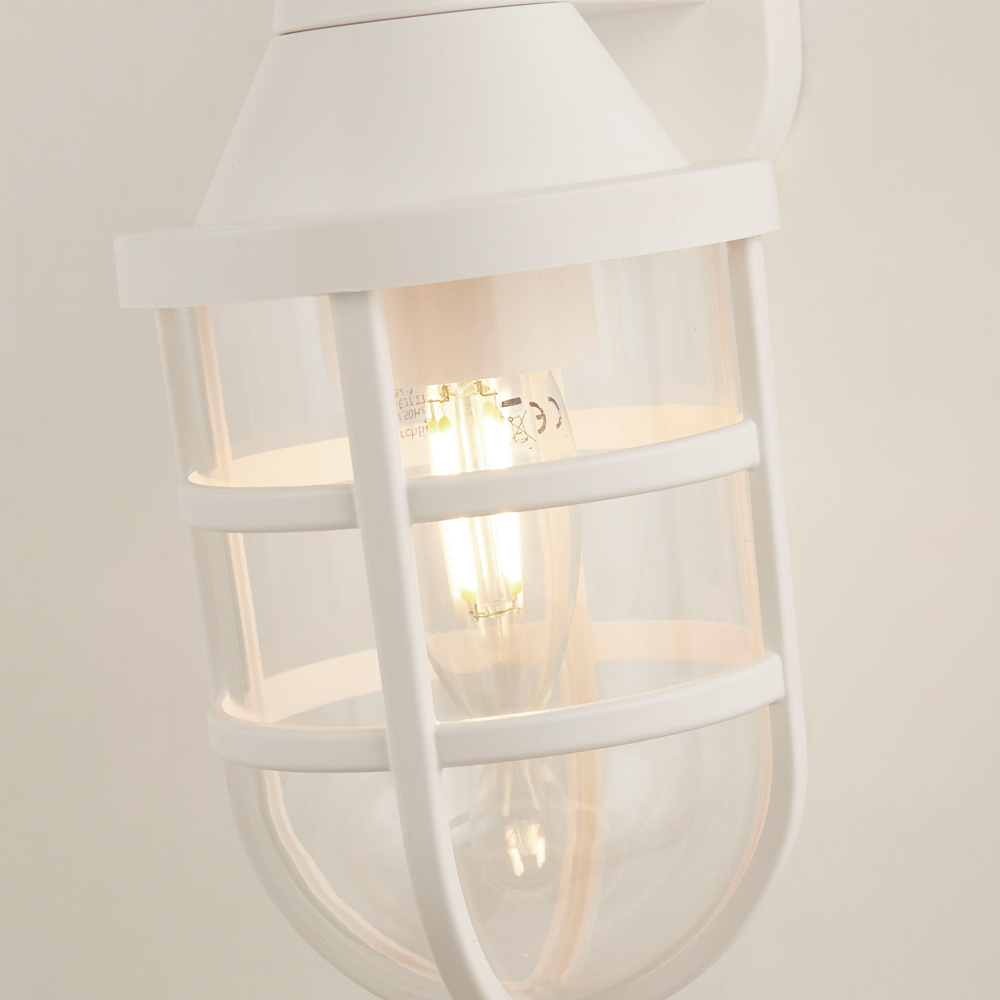 Lighting Collection IP44 Mariner White Outdoor Wall Light Image 4