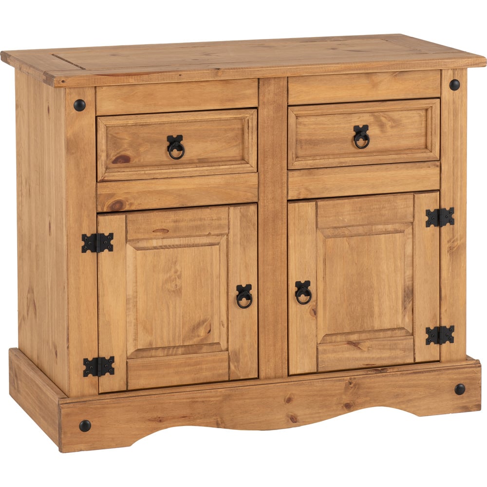 Seconique Corona 2 Door 2 Drawer Distressed Waxed Pine Sideboard Image 2