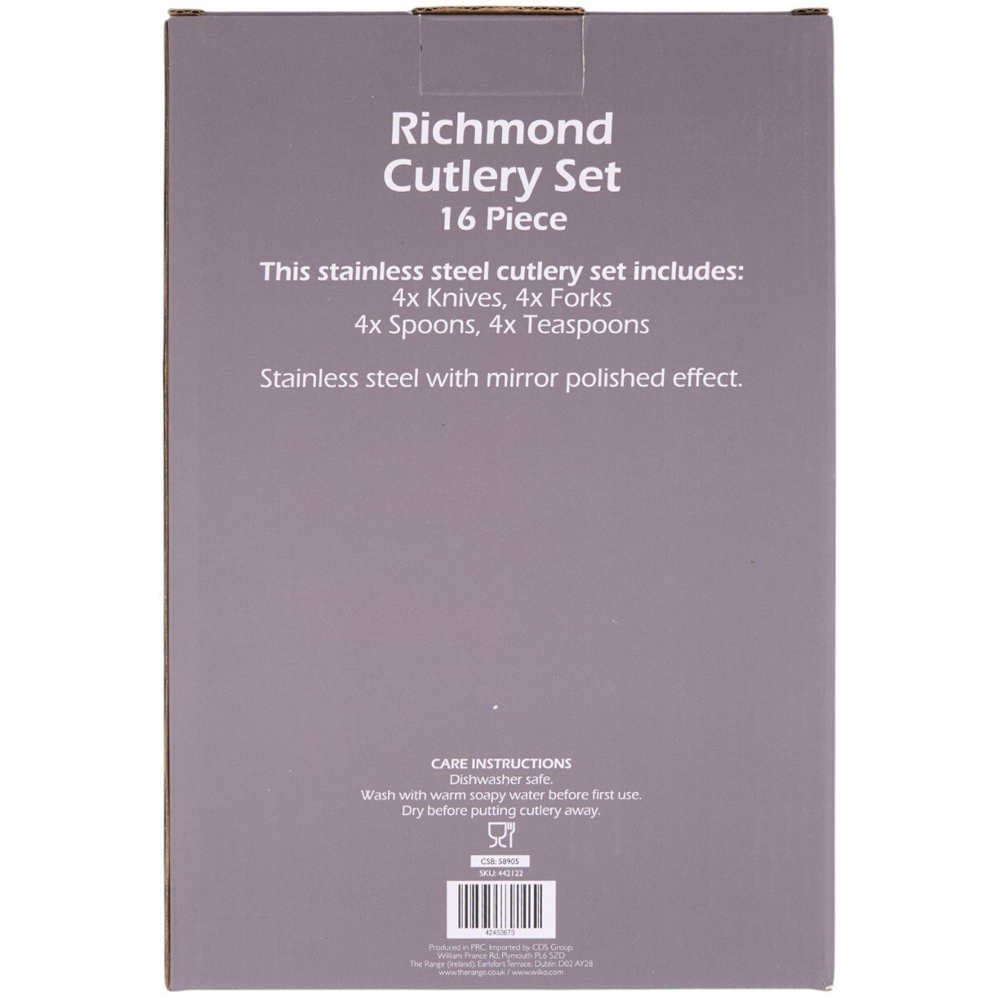 Kitchen Master 16 Piece Richmond Cutlery Set Silver Image 3