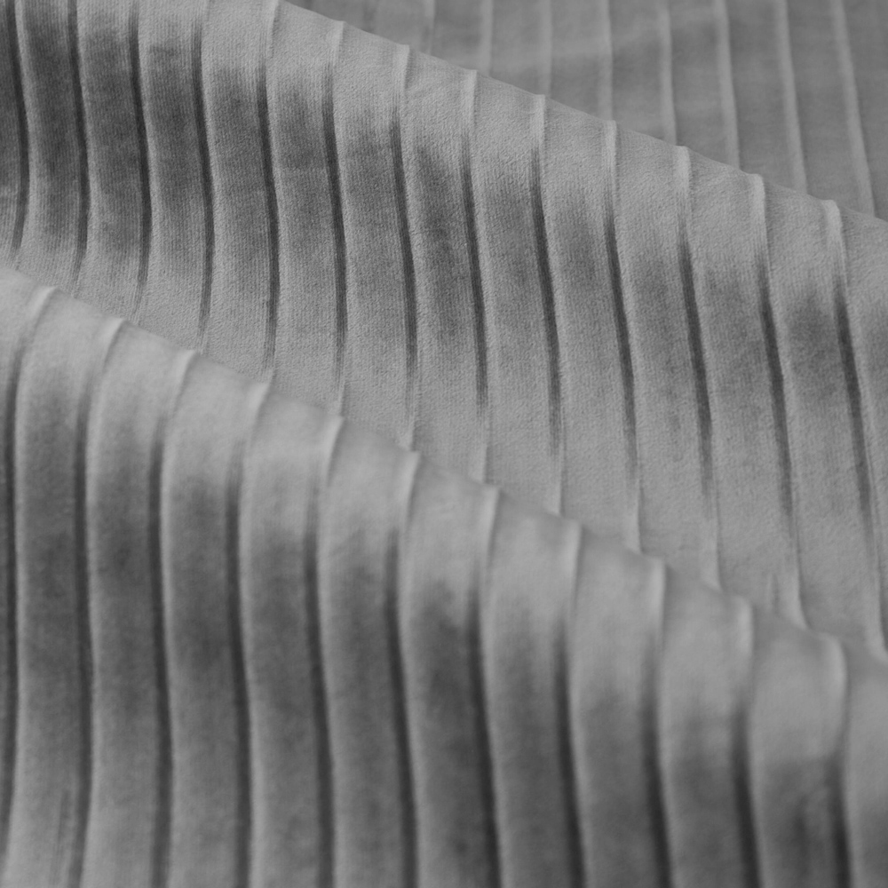 Paoletti Corinthian Grey Velvet Eyelet Curtains 168 x 137cm Image 5