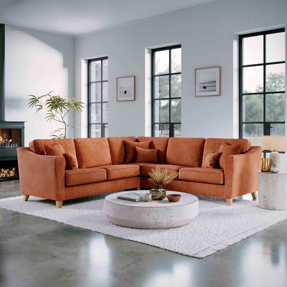 Marlon 4 Seater City Terracota Corner Sofa Image 6