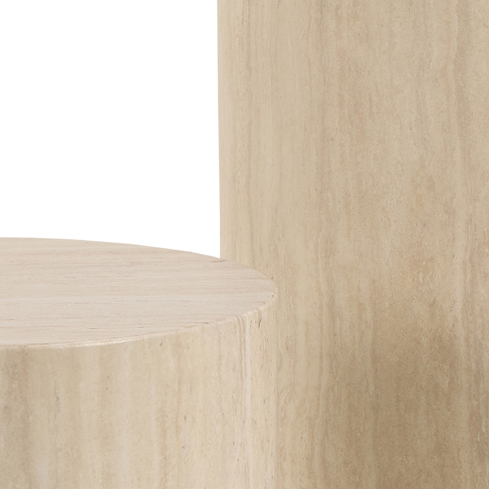 Florence Dice Travertine Rough Paper Effect Round Pedestal Set of 2 Image 5