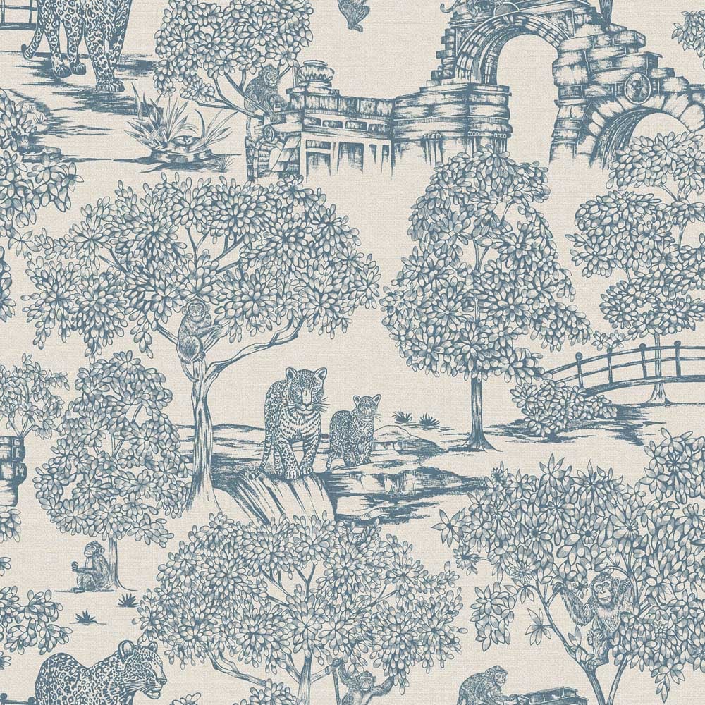 Holden Decor Zoo Lake Light Blue Wallpaper Image 1