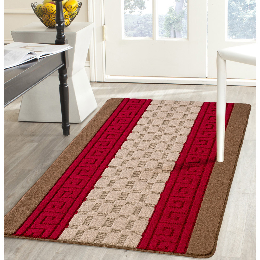 Smart Living Brown and Red Gel Back Non-Slip Mat 60 x 110cm Image 3
