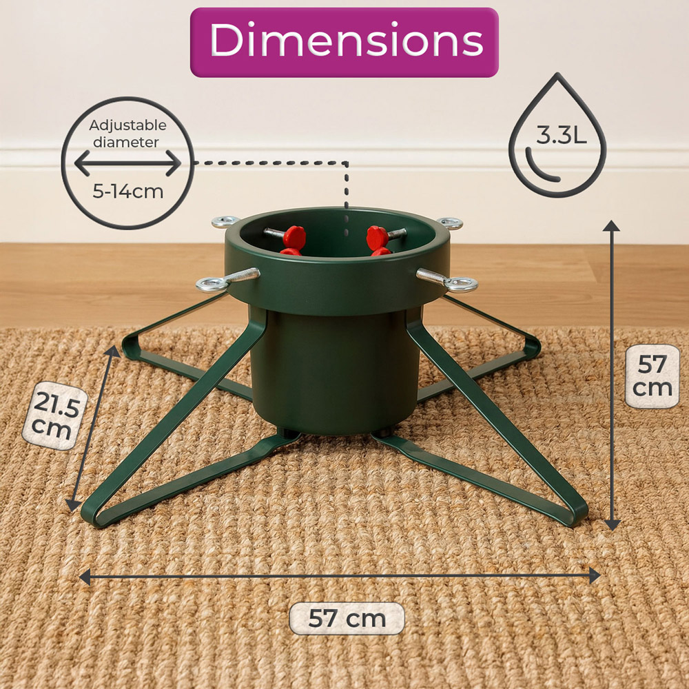 Neo Green Real Christmas Tree Stand with Metal Base Image 7