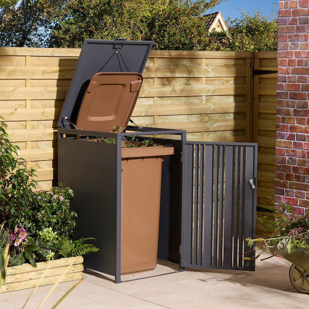 Rowlinson Wimbledon Oak Wheelie Bin Store Image 3