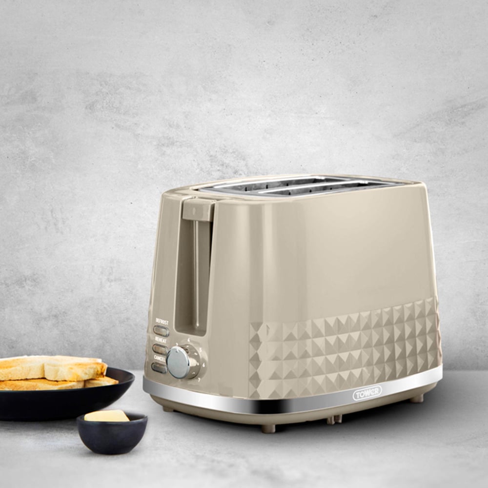 Tower Solitaire EEJB191 Latte 2 Slice Toaster with 1.5L Kettle Set Image 8