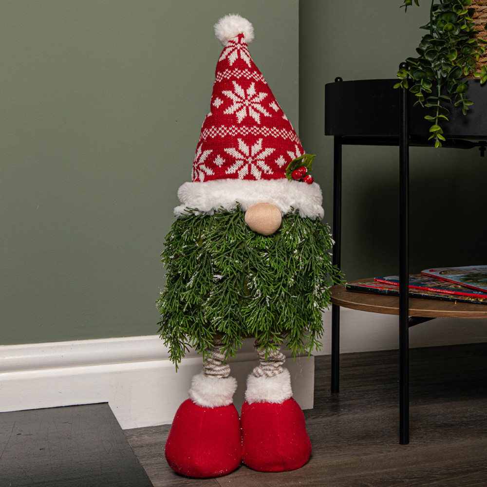 Samuel Alexander Red and White Christmas Tree Standing Gonk with Snowflake Hat 76cm Image 2