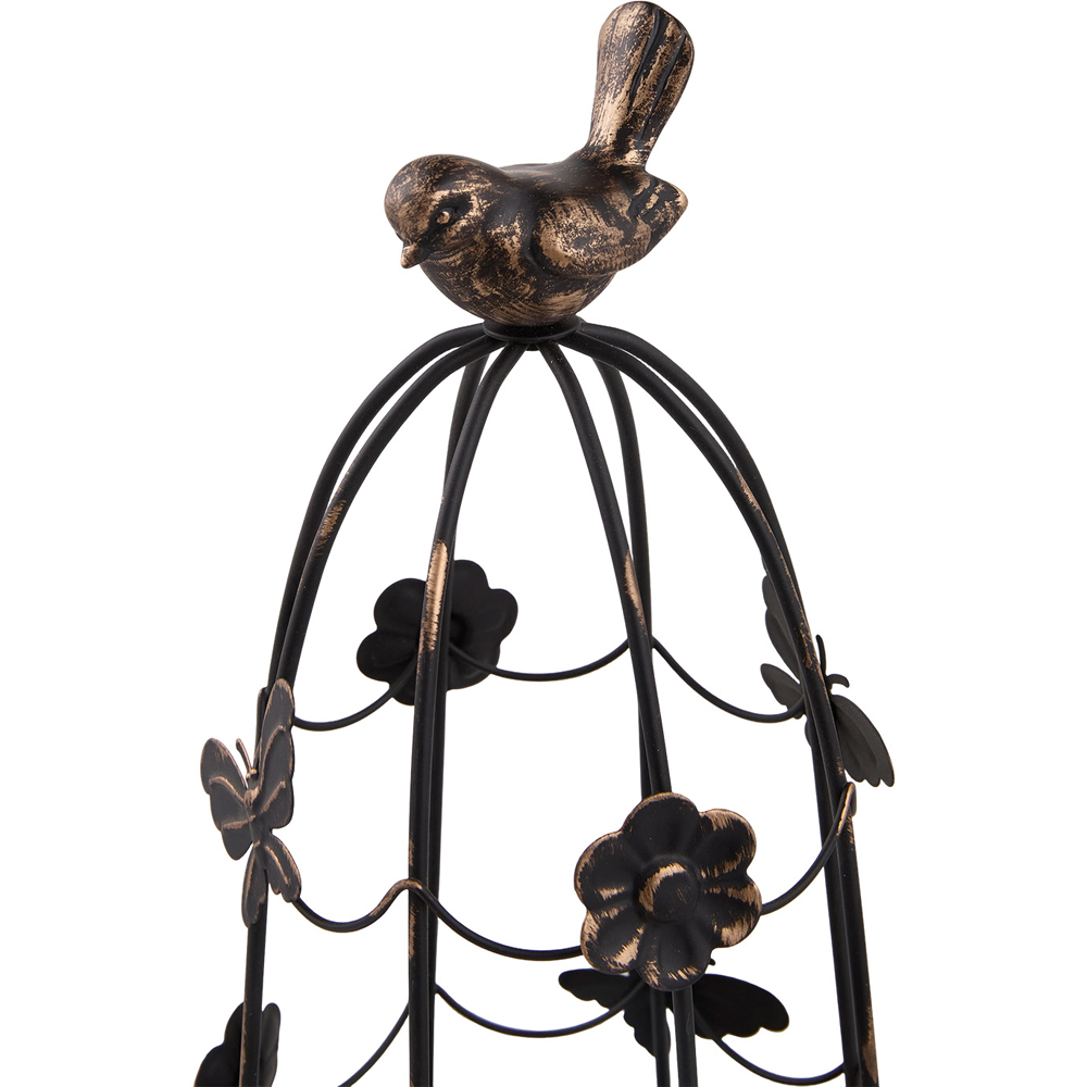 Living and Home Black Birdcage Iron Candle Holder Set of 2 Image 6