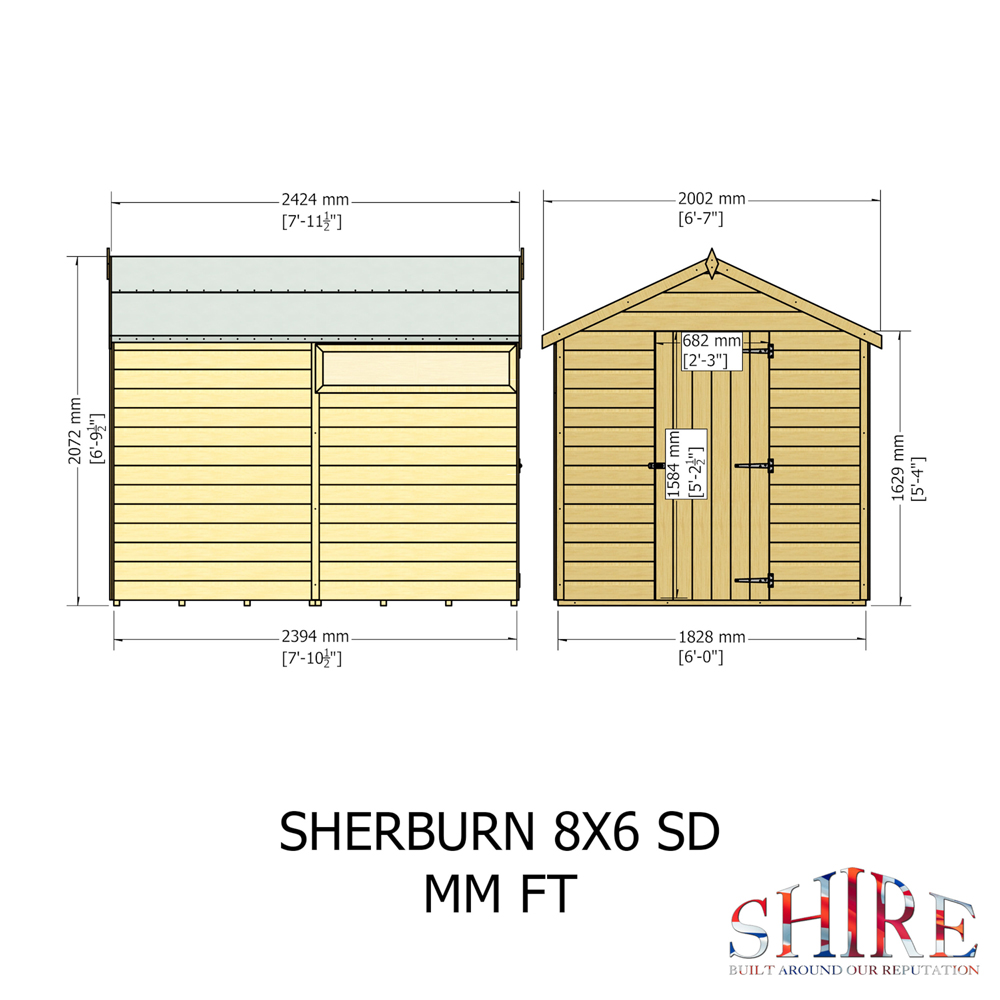 Shire GB Sherburn 8 x 6ft Shiplap Garden Shed Image 9