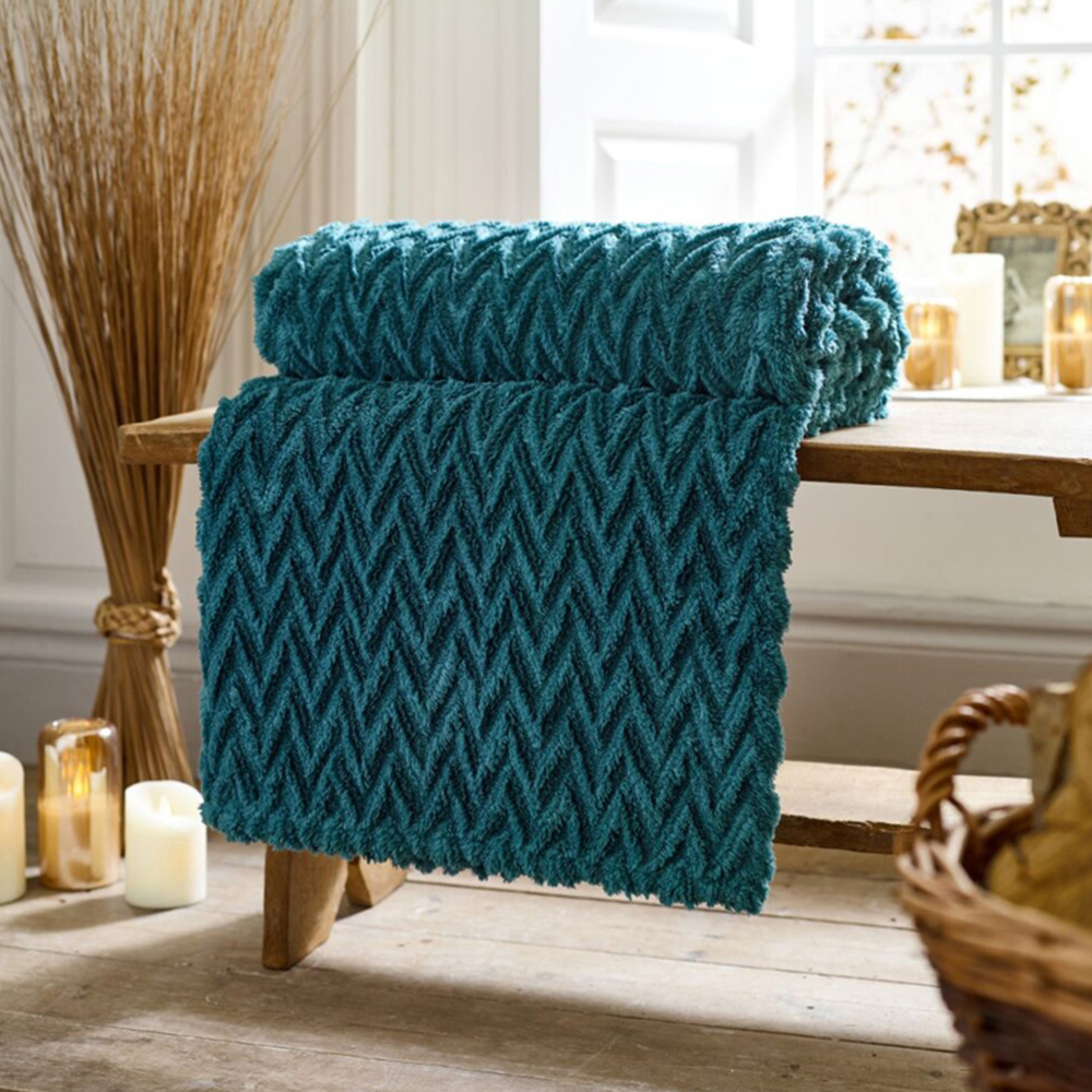 Deyongs Tadcaster Teal Throw 140 x 180cm Image 2