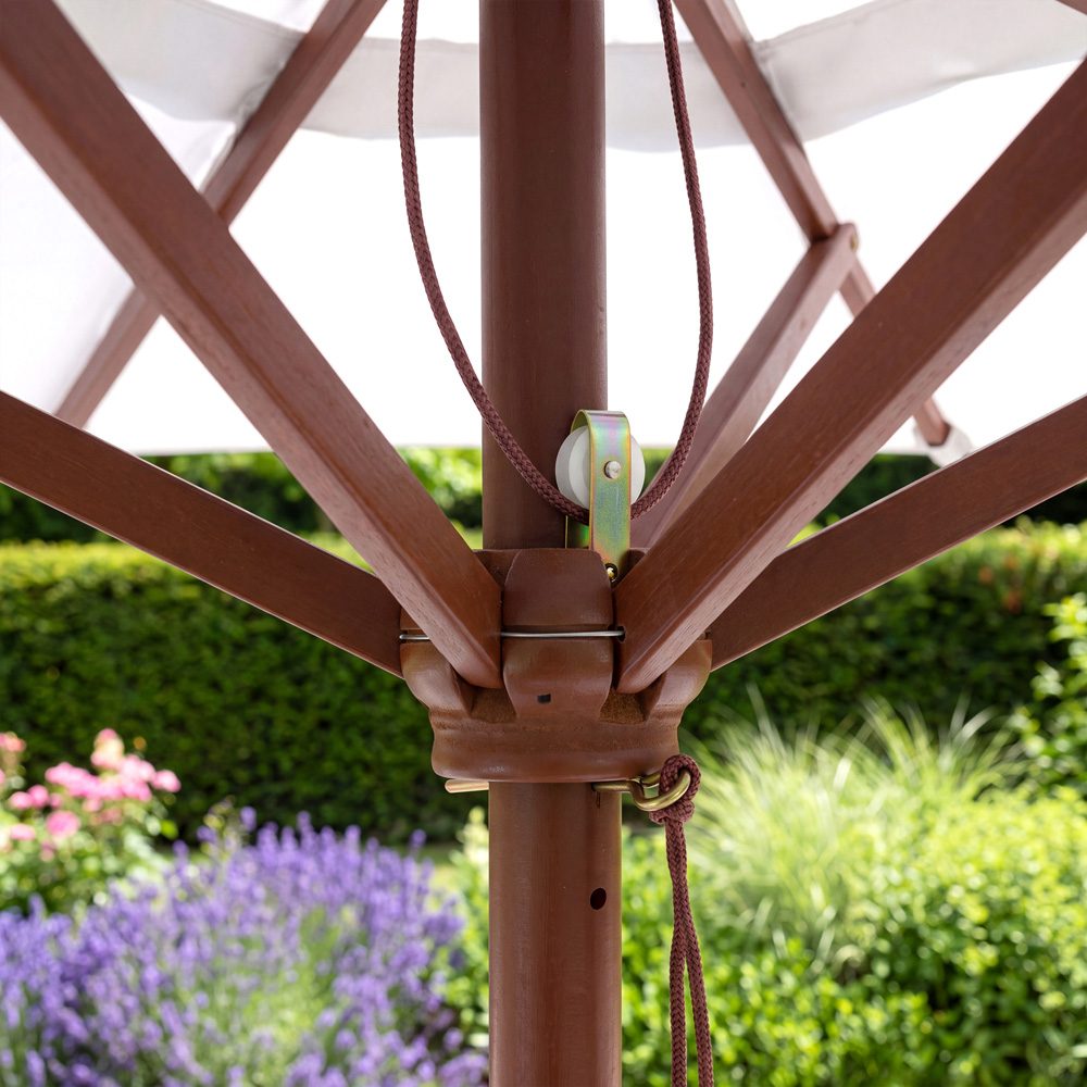 Charles Bentley Grey Wooden Parasol 2.4m Image 6