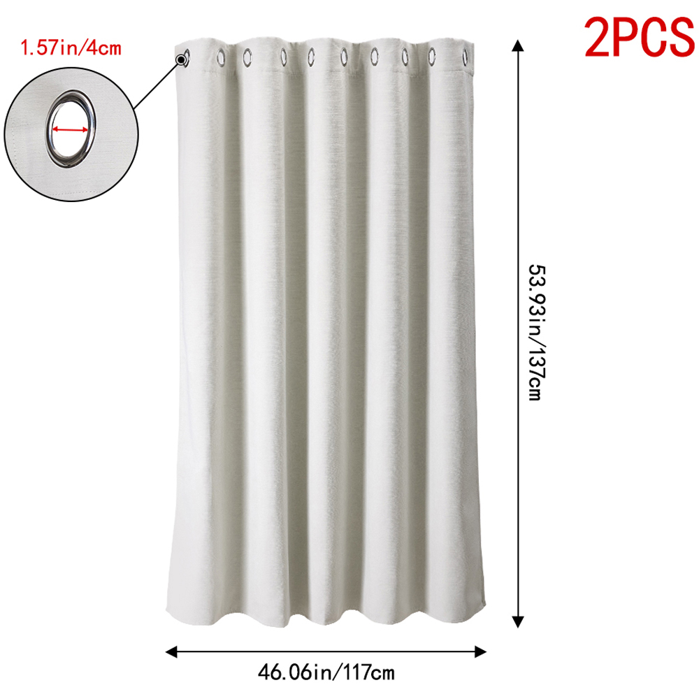 Living and Home Solid Beige White Blackout Chenille Curtains 117 x 137cm Image 9