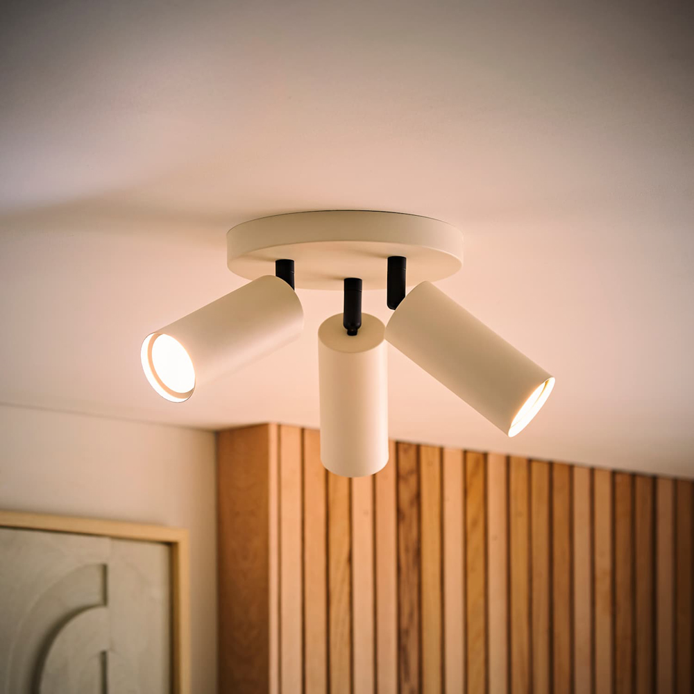 ValueLights Taylor Matte Beige Tube 3 Way Adjustable Ceiling Spotlight with Bulbs Image 6