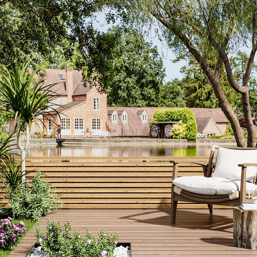 Living and Home 6 x 2ft Wooden Slatted Garden Fence Gate Image 5