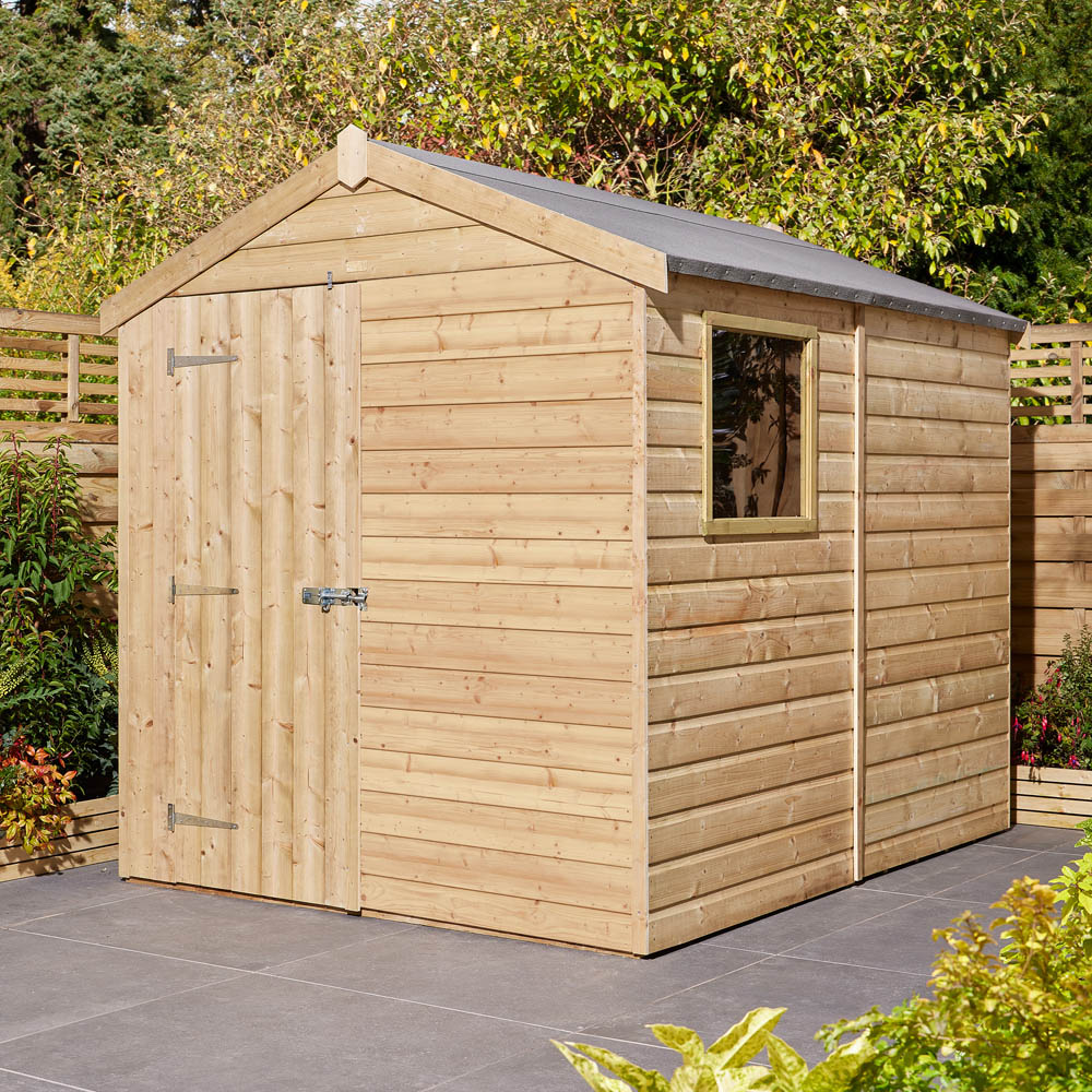 Rowlinson 8 x 6ft Shiplap Apex Shed with Window Image 2