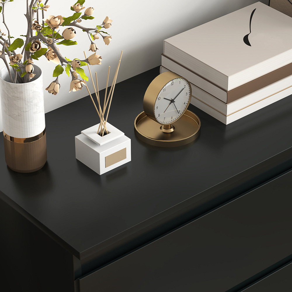 Portland 3 Drawer Black Chest of Drawers Image 3