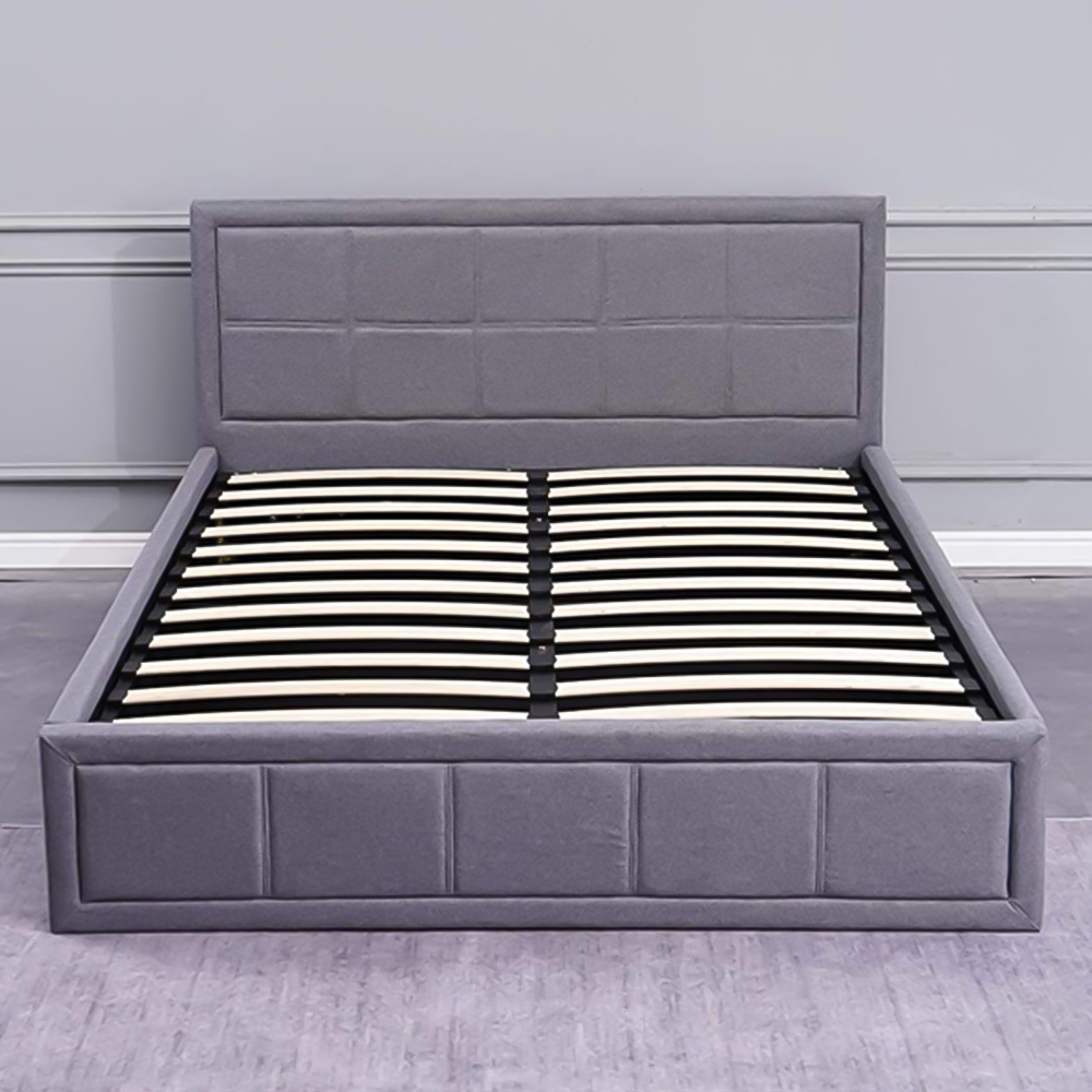 Portland Double Grey Fabric Ottoman Bed Image 2