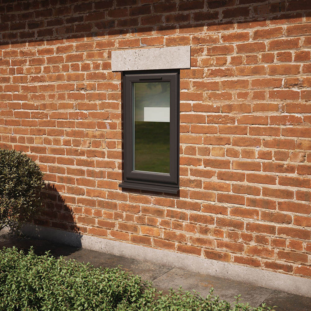 Crystal Black and White RH Side Hung Clear Double Glazed Window 610 x 820mm Image 2