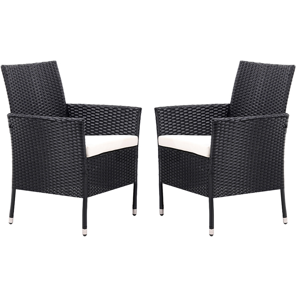 Living and Home Set of 4 Rattan Chair with Cushioned Seat Image 3