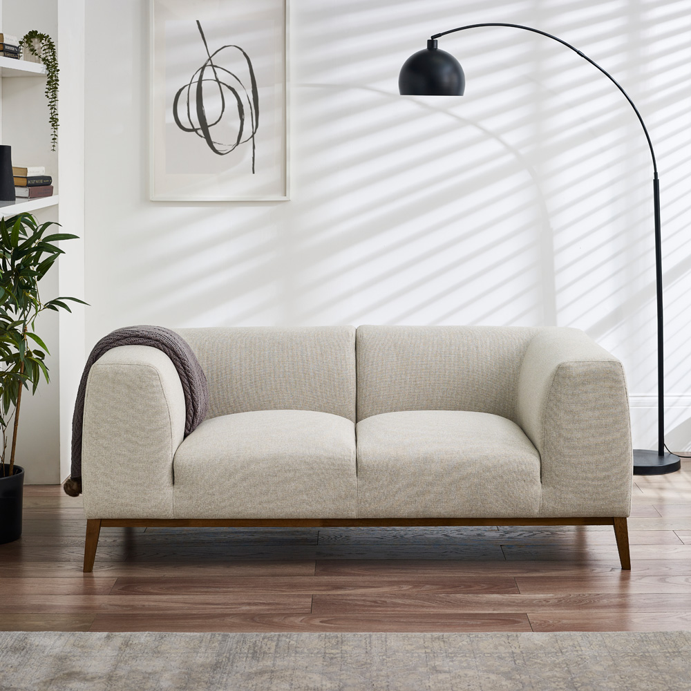 Furniturebox Zara 2 Seater Cream Recycled Fabric Sofa Image 6