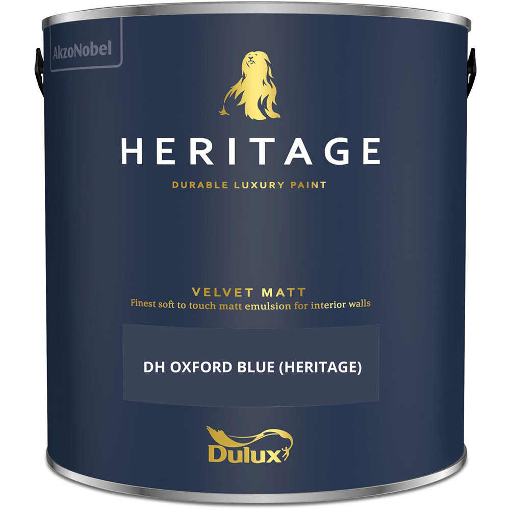 Dulux Heritage Walls and Ceilings DH Oxford Blue Velvet Matt Emulsion Paint 2.5L Image 2