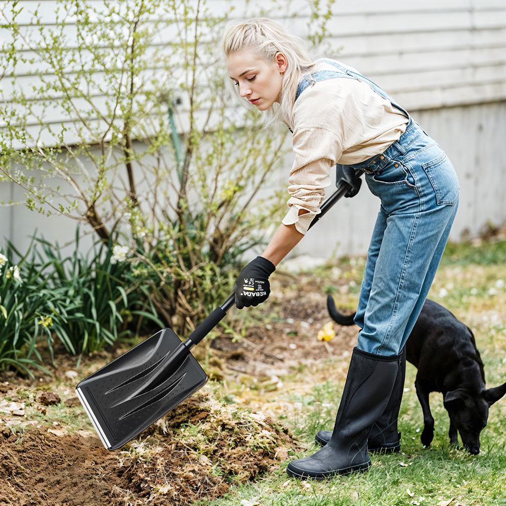 Living and Home Detachable Metal Snow Shovel with Non Slip D Shaped Handle Image 2