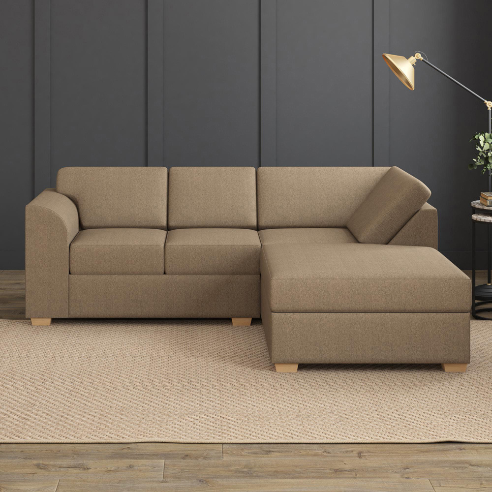 Modo 3 Seater Nutmeg Venice Right Hand Fixed Back L-Shape Corner Sofa Image 6