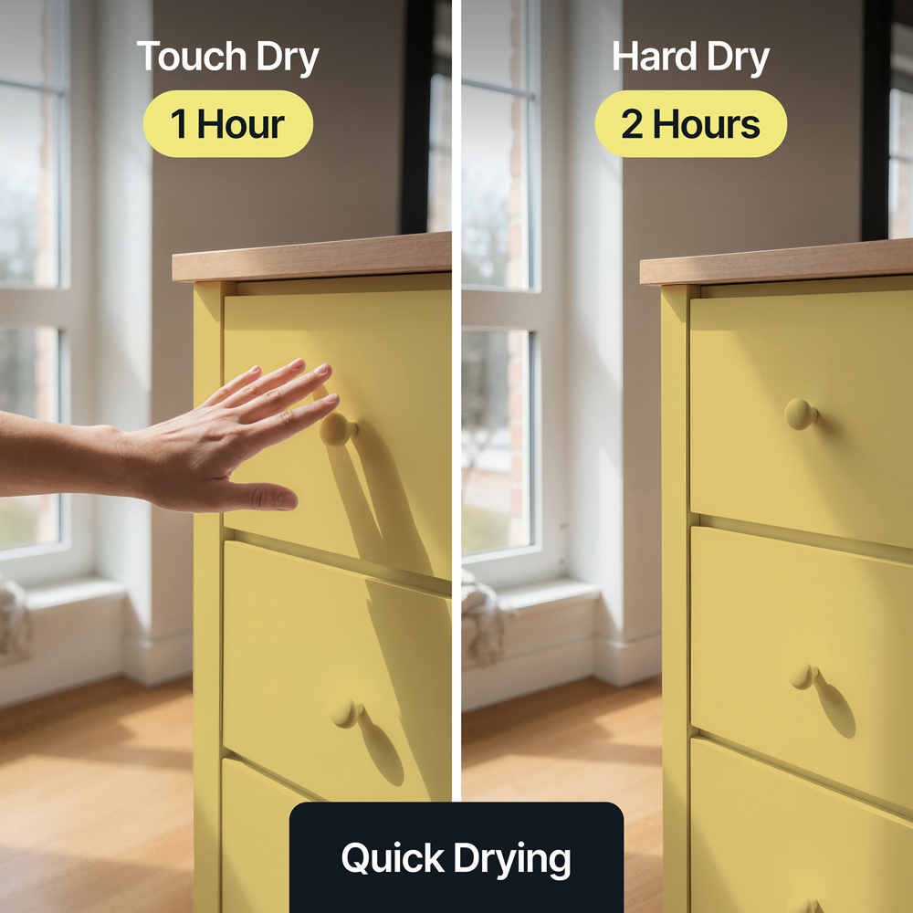 Hemway Custard Yellow Furniture and Walls Matt Chalk Paint 1L Image 7