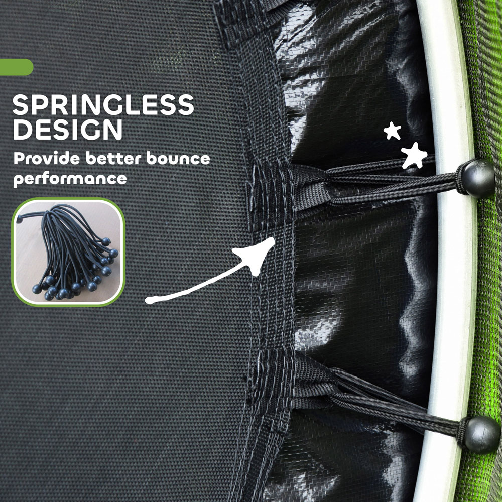 HOMCOM Kids 4.99ft Green Trampoline with Enclosure Image 8