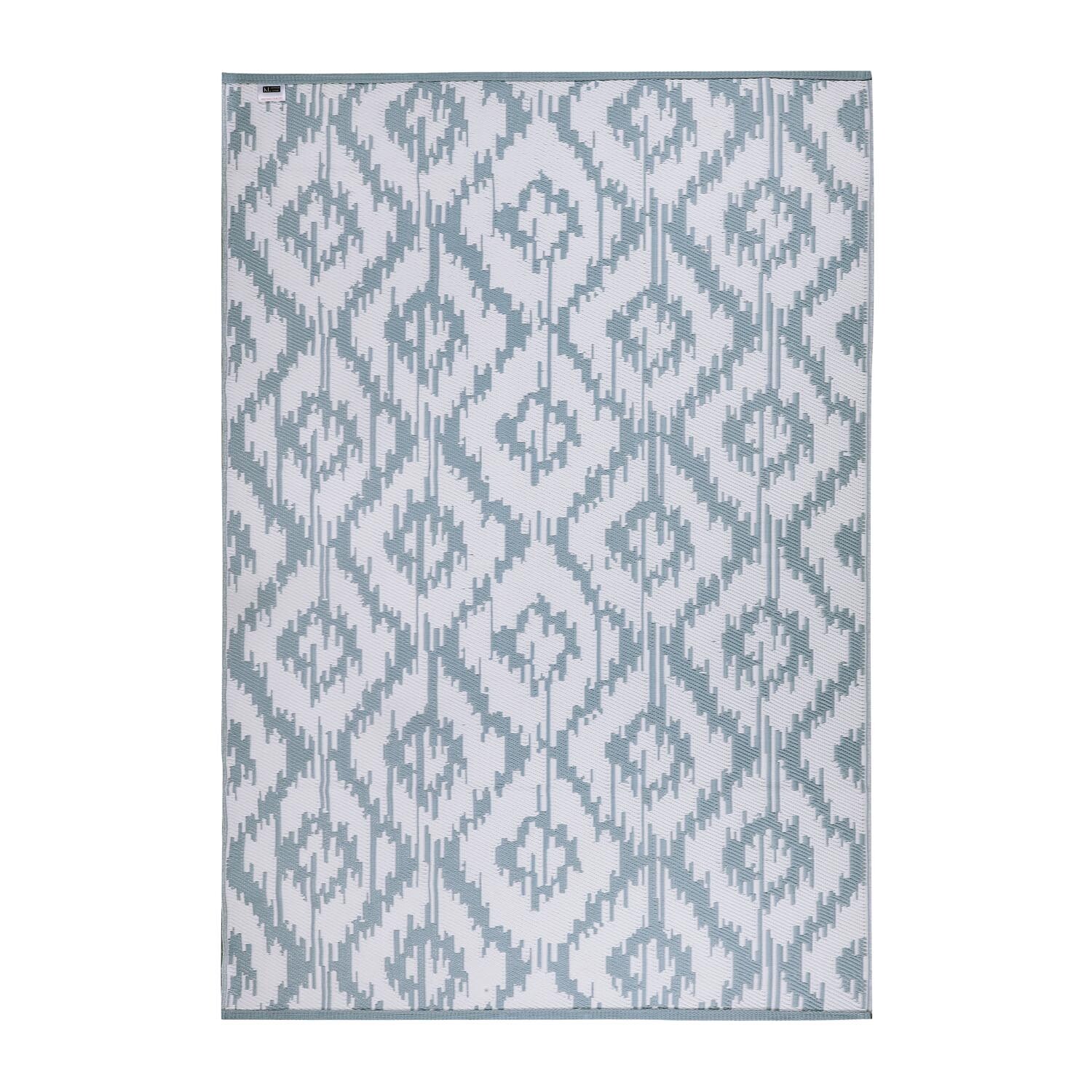 Tribal Geo Outdoor Rug - Steel Image 2