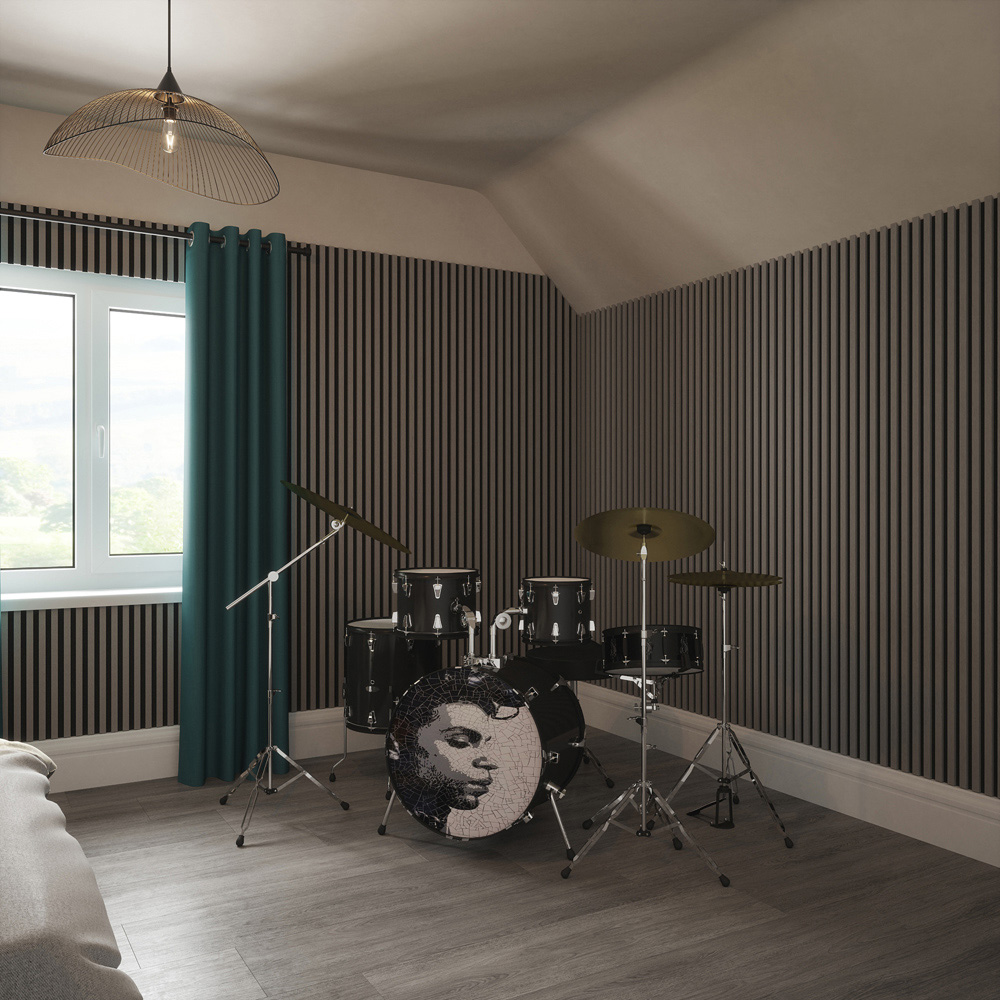 Tuscan Misty Grey PVC Wrapped Acoustic Wall Panel 240 x 60.8cm Image 7